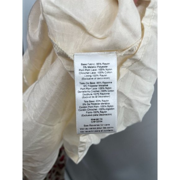 VERB BY PALLAVI SINGHEE Maida Tiered Neutral Dress Floral Crochet Size 6 - Picture 8 of 9